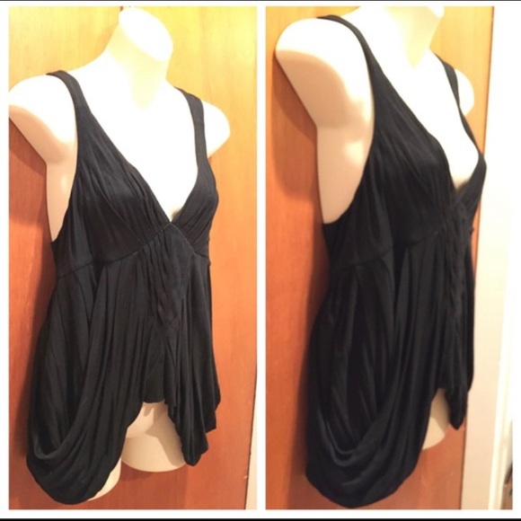 Vivienne Tam Asymmetrical V neck Black top - Picture 3 of 5